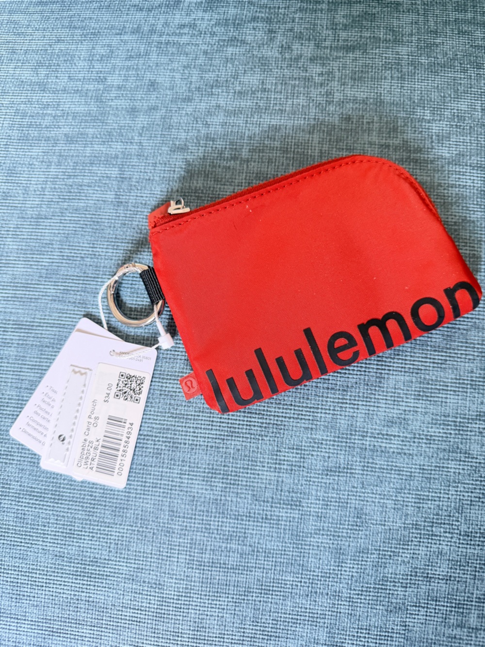lululemon athletica Autumn Rust Clippable Card Holder with Key Ring